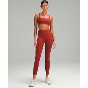 Lululemon Terra Orange Matching Set Wunder Train Tight 25" (2) & Strappy Bra (4)